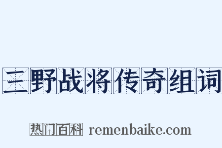 三野战将传奇组词是什么意思的图片
